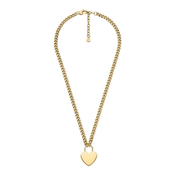 Fossil Sutton Gold-Tone Stainless Steel Heart Necklace - Preorder