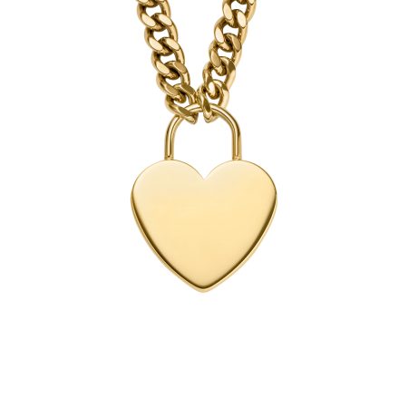 Fossil Sutton Gold-Tone Stainless Steel Heart Necklace - Preorder