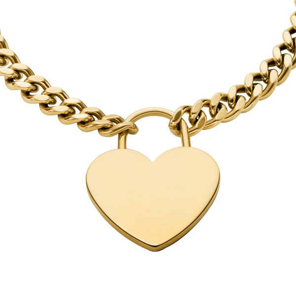 Fossil Sutton Gold-Tone Stainless Steel Heart Bracelet - Preorder
