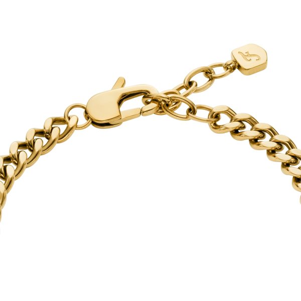 Fossil Sutton Gold-Tone Stainless Steel Heart Bracelet - Preorder