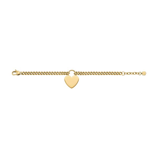Fossil Sutton Gold-Tone Stainless Steel Heart Bracelet - Preorder