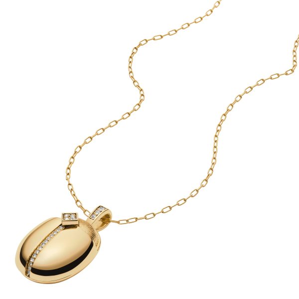 Fossil Sutton Scarab Gold-Tone Stainless Steel Pendant Necklace - Preorder