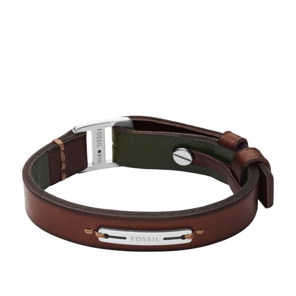 Fossil Machine Rugged Green and Brown Leather Strap Bracelet - Preorder