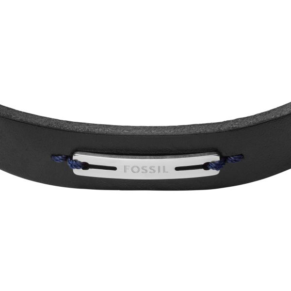 Fossil Machine Rugged Midnight Blue and Black Leather Strap Bracelet - Preorder