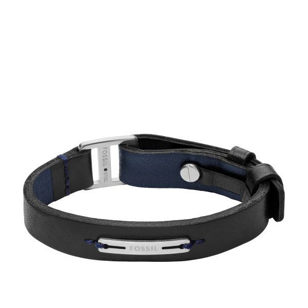 Fossil Machine Rugged Midnight Blue and Black Leather Strap Bracelet - Preorder