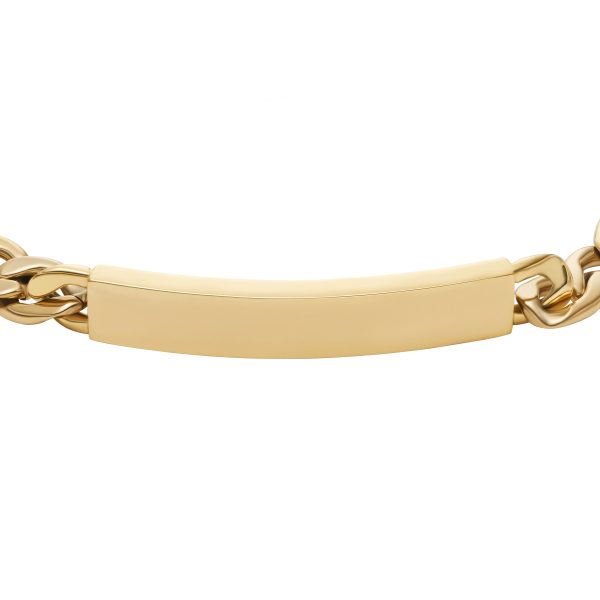Fossil Ellis Gold-Tone Stainless Steel ID Bracelet - Preorder