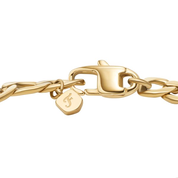 Fossil Ellis Gold-Tone Stainless Steel ID Bracelet - Preorder