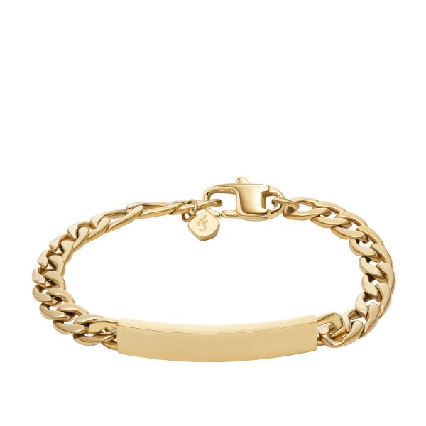 Fossil Ellis Gold-Tone Stainless Steel ID Bracelet - Preorder