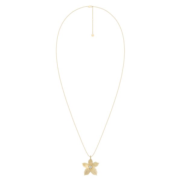 Fossil Sutton The Flower Collection Gold-Tone Stainless Steel Pendant Necklace - Preorder
