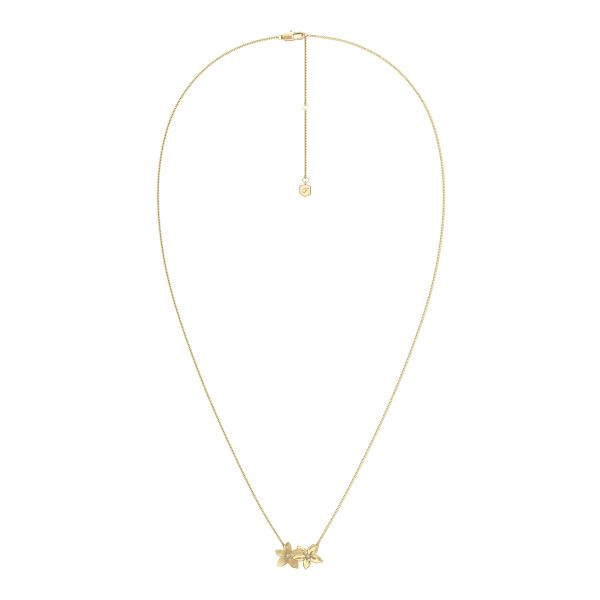 Fossil Sutton The Flower Collection Gold-Tone Stainless Steel Pendant Necklace - Preorder