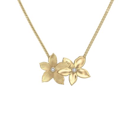 Fossil Sutton The Flower Collection Gold-Tone Stainless Steel Pendant Necklace - Preorder