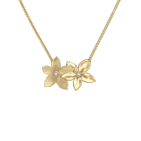 Fossil Sutton The Flower Collection Gold-Tone Stainless Steel Pendant Necklace - Preorder