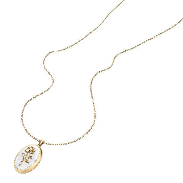 Fossil Sutton The Locket Collection White Mother-of-Pearl Pendant Necklace - Preorder
