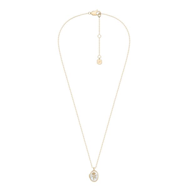 Fossil Sutton The Locket Collection White Mother-of-Pearl Pendant Necklace - Preorder