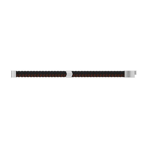 Fossil Woven Black and Brown Leather Bracelet - Preorder