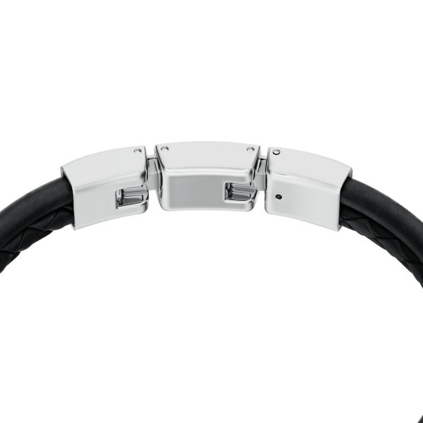 Fossil Machine Knurled Texture Black Leather Multi-Strand Bracelet - Preorder