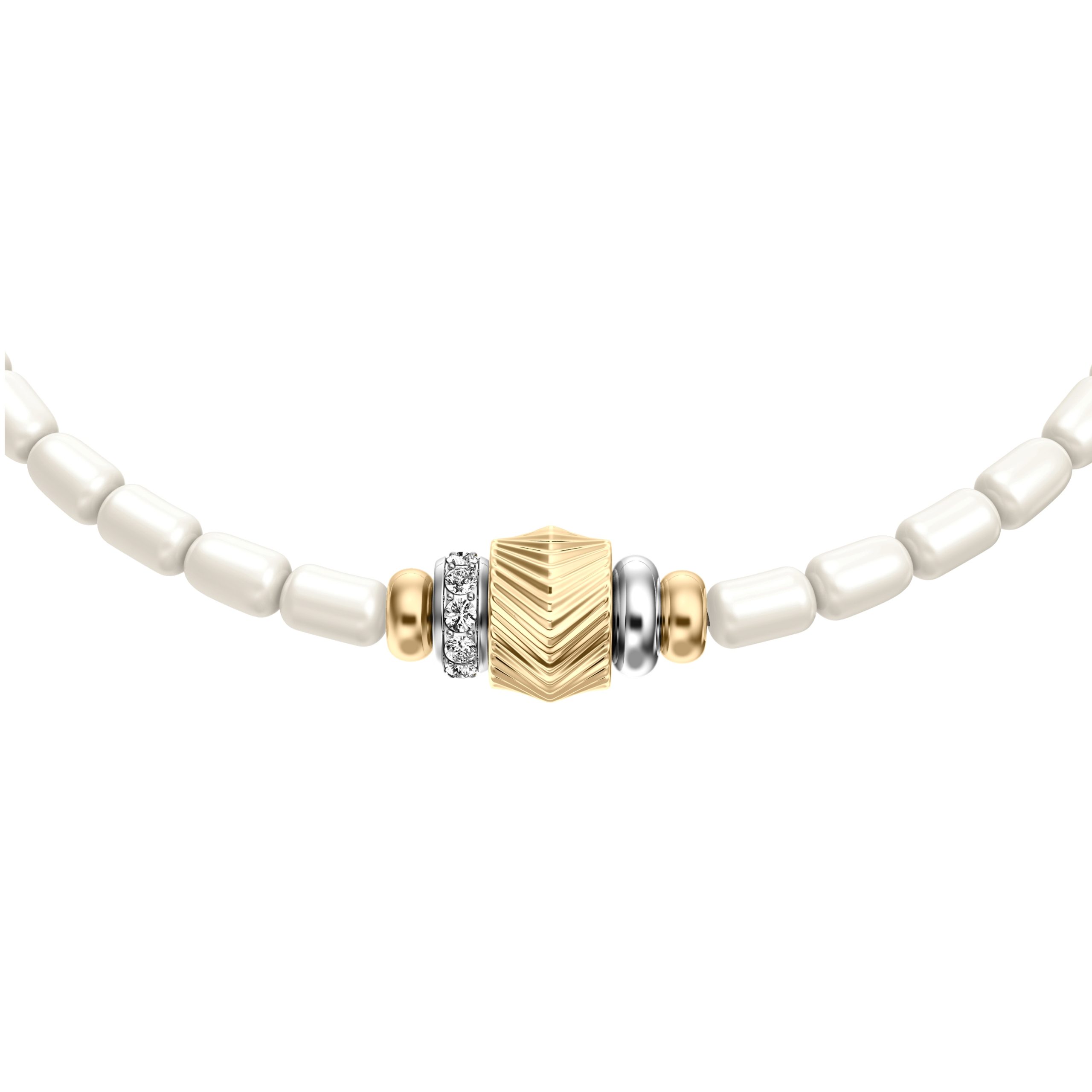 Fossil Harlow Rondelles White Acrylic Pearl Stainless Steel Station Bracelet - Preorder - Image 6