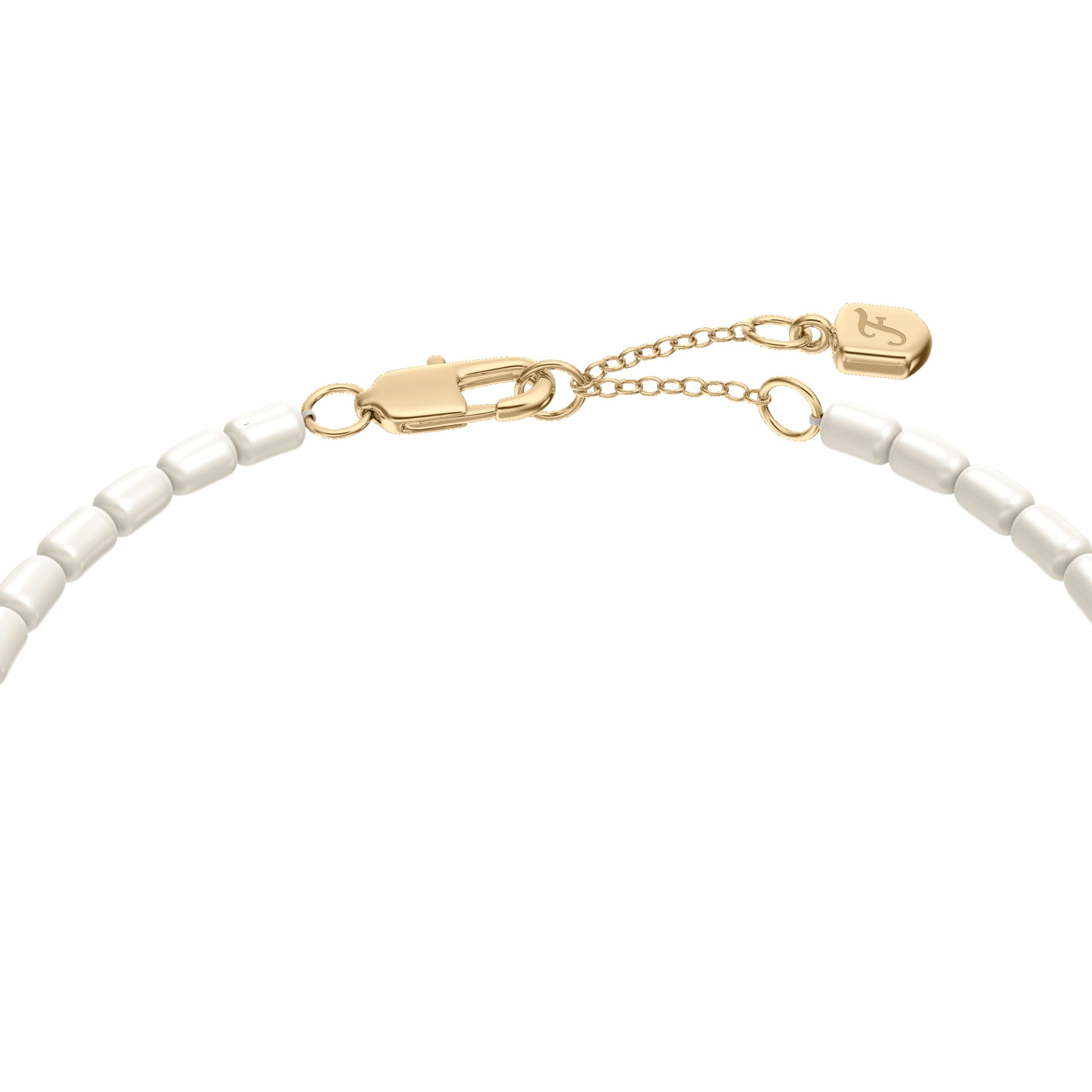 Fossil Harlow Rondelles White Acrylic Pearl Stainless Steel Station Bracelet - Preorder - Image 7