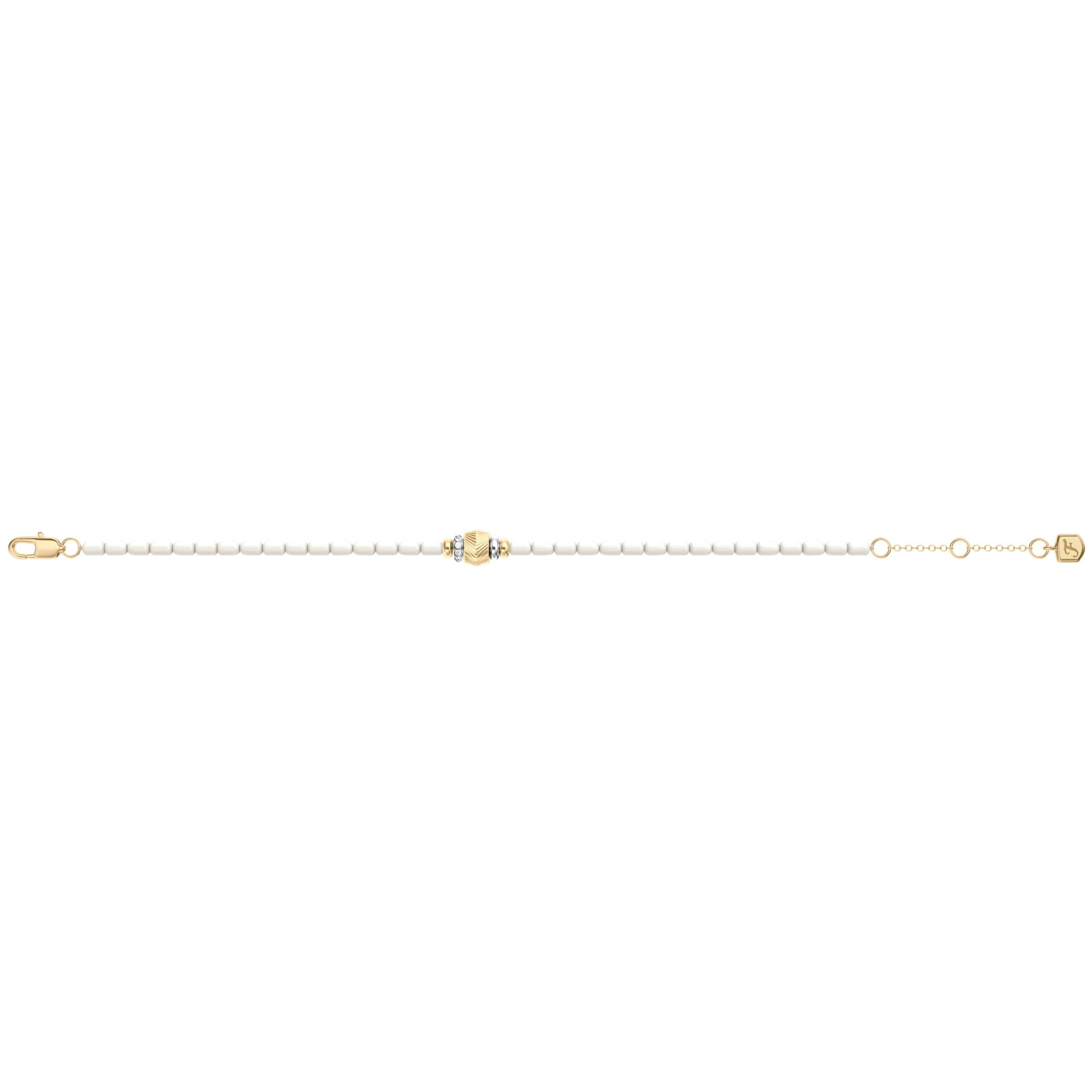 Fossil Harlow Rondelles White Acrylic Pearl Stainless Steel Station Bracelet - Preorder - Image 8