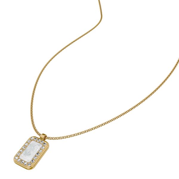 Fossil Raquel Glitz White Mother-of-Pearl Pendant Necklace - Preorder