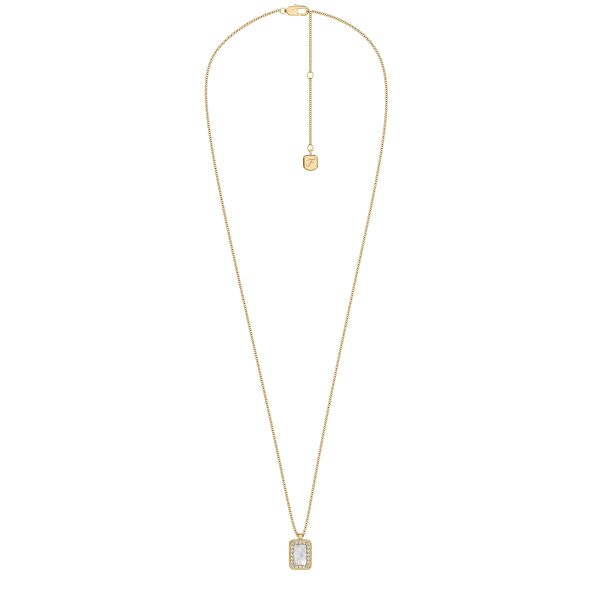 Fossil Raquel Glitz White Mother-of-Pearl Pendant Necklace - Preorder