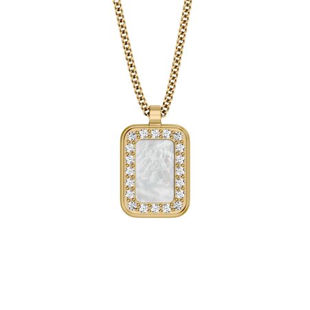 Fossil Raquel Glitz White Mother-of-Pearl Pendant Necklace - Preorder