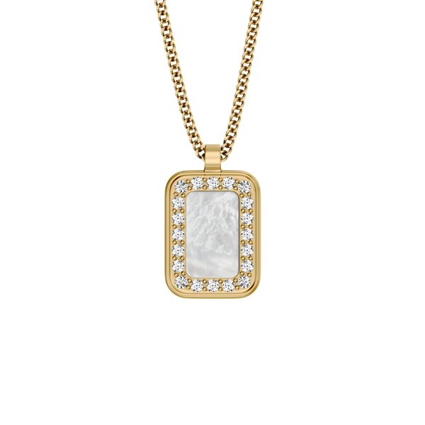 Fossil Raquel Glitz White Mother-of-Pearl Pendant Necklace - Preorder