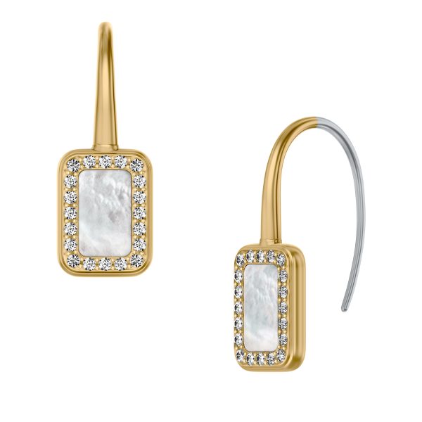 Fossil Raquel Glitz White Mother-of-Pearl Drop Earrings - Preorder