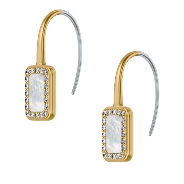 Fossil Raquel Glitz White Mother-of-Pearl Drop Earrings - Preorder