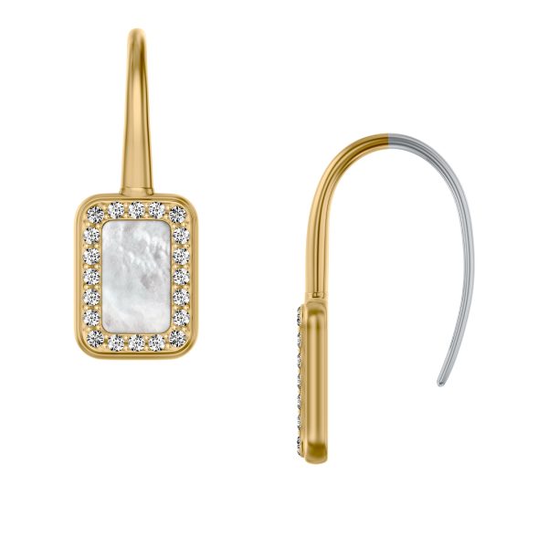 Fossil Raquel Glitz White Mother-of-Pearl Drop Earrings - Preorder