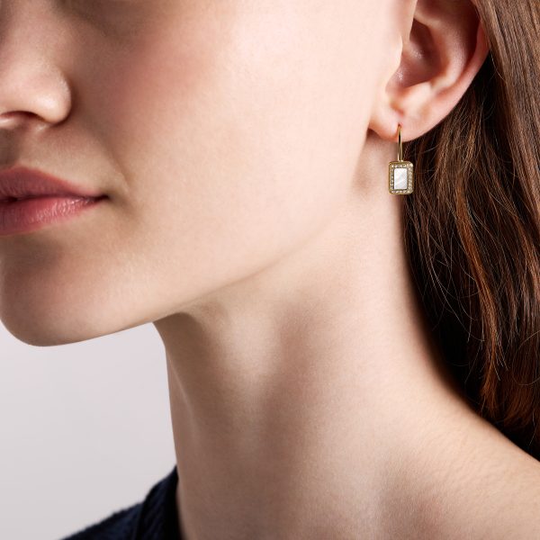 Fossil Raquel Glitz White Mother-of-Pearl Drop Earrings - Preorder