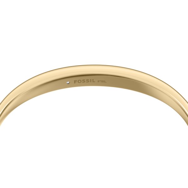 Fossil Ellis Domed Collection Gold-Tone Stainless Steel Bangle Bracelet - Preorder