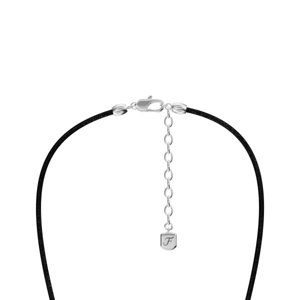 Fossil Machine Black Leather Cross Pendant Necklace - Preorder