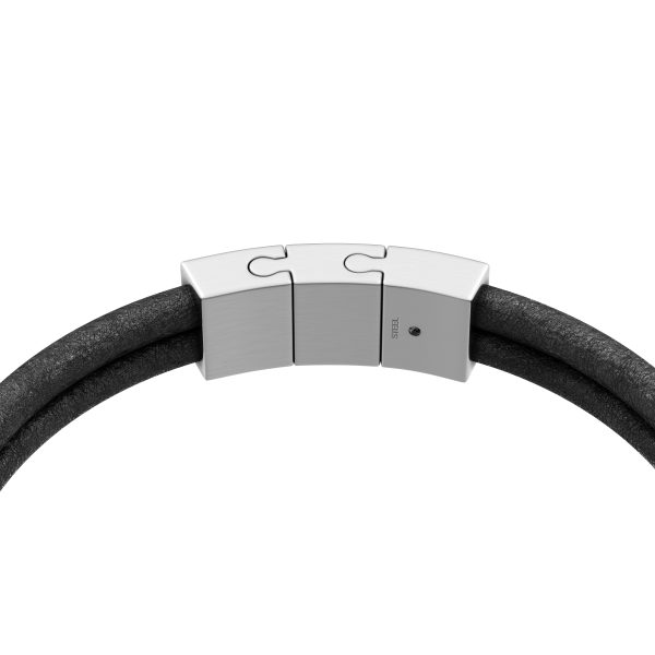 Fossil Machine Rondelles Black Leather Multi-Strand Bracelet - Preorder