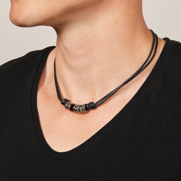 Fossil Black Rondell Necklace - Preorder