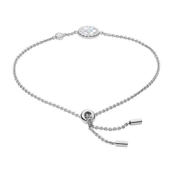 Fossil Sterling Mother-of-Pearl Sterling Silver Station Bracelet - Preorder