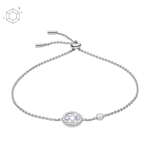 Fossil Sterling Mother-of-Pearl Sterling Silver Station Bracelet - Preorder