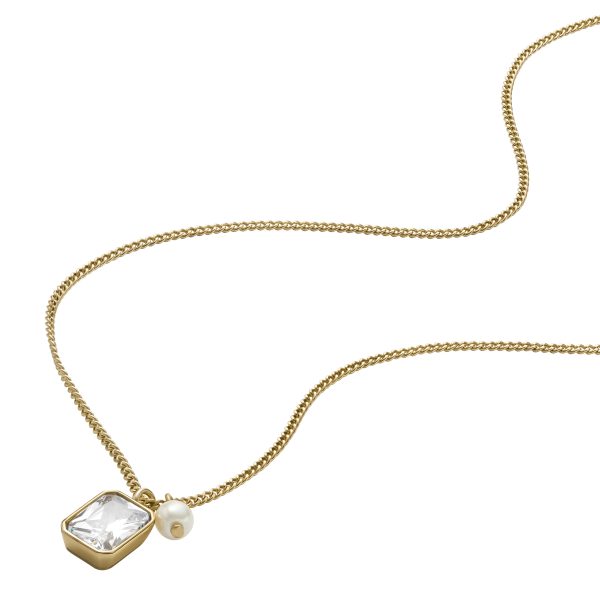 Fossil White Pearl Necklace and Earrings Gift Set - Preorder