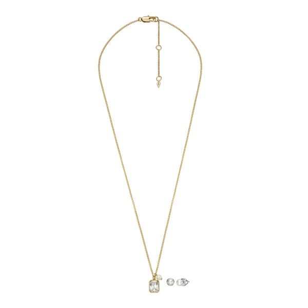 Fossil White Pearl Necklace and Earrings Gift Set - Preorder