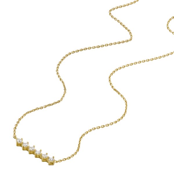 Fossil Hazel Classic Glitz Gold-Tone Brass Station Necklace - Preorder