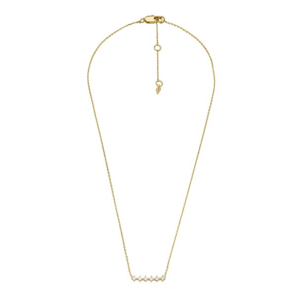 Fossil Hazel Classic Glitz Gold-Tone Brass Station Necklace - Preorder