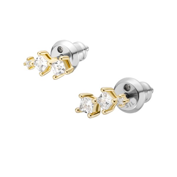 Fossil Hazel Classic Glitz Gold-Tone Brass Stud Earrings - Preorder