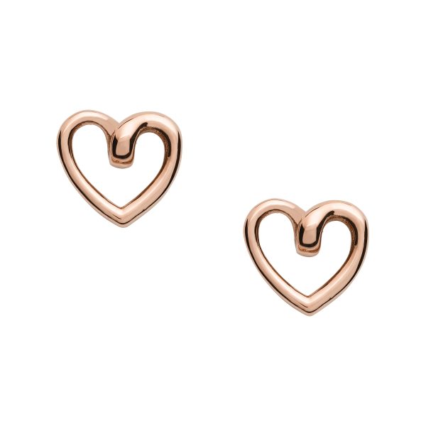 Fossil Sawyer Rose Gold-Tone Stainless Steel Stud Earrings - Preorder