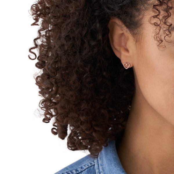 Fossil Sawyer Rose Gold-Tone Stainless Steel Stud Earrings - Preorder