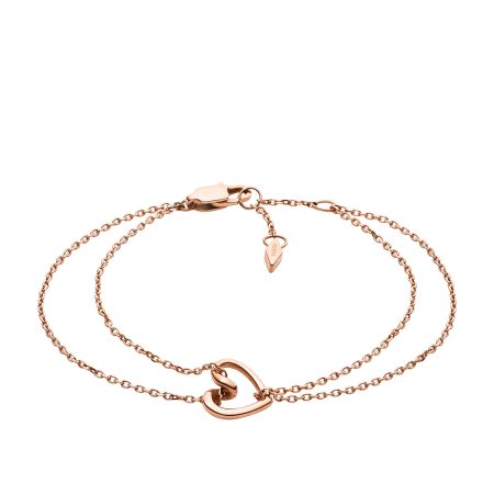 Fossil Sawyer Rose Gold-Tone Stainless Steel Chain Bracelet - Preorder