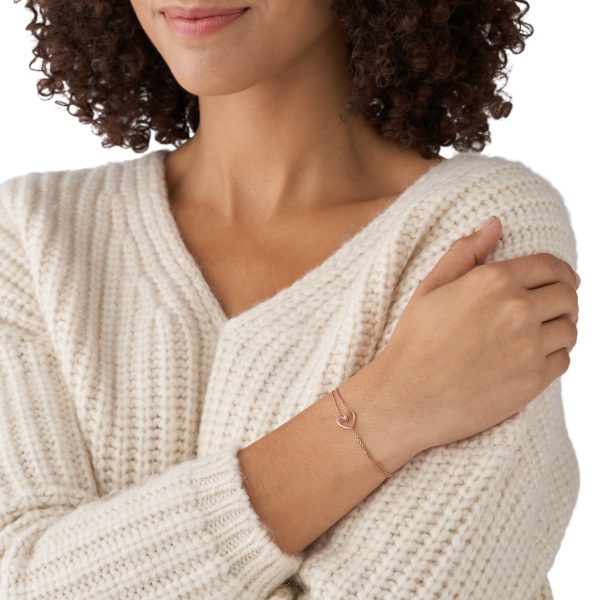 Fossil Sawyer Rose Gold-Tone Stainless Steel Chain Bracelet - Preorder