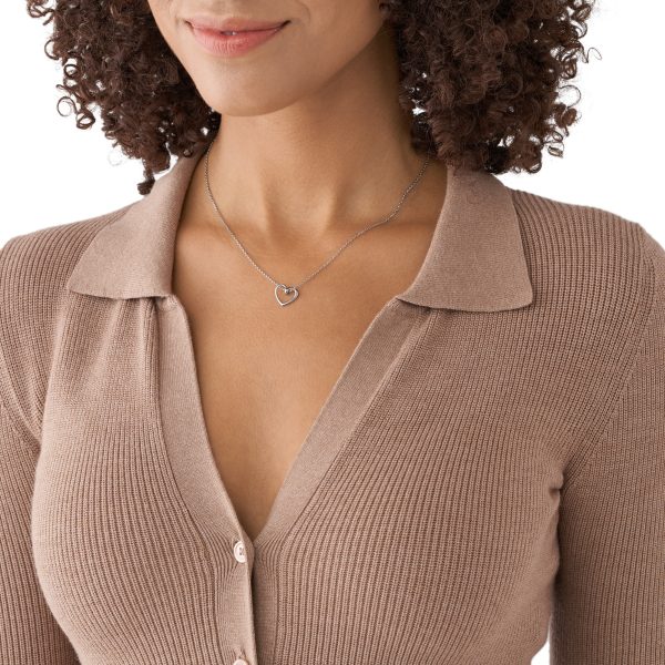 Fossil Sawyer Stainless Steel Pendant Necklace - Preorder