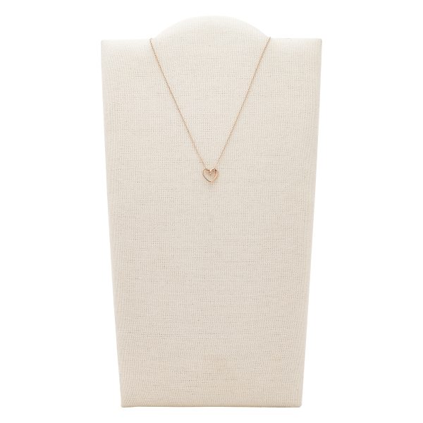 Fossil Sawyer Rose Gold-Tone Stainless Steel Pendant Necklace - Preorder