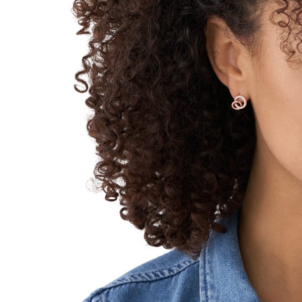 Fossil Rose Gold-Tone Stainless Steel Stud Earrings - Preorder
