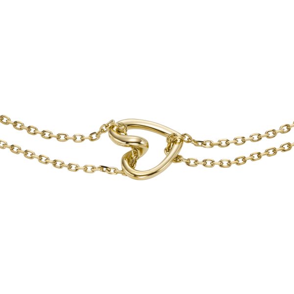 Fossil Sawyer Open Heart Gold-Tone Stainless Steel Chain Bracelet - Preorder